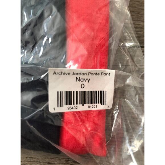 Marine Layer Archive Jordan Ponte Pant Straight Leg Navy Red White Stripe NWT 0 - Picture 6 of 9